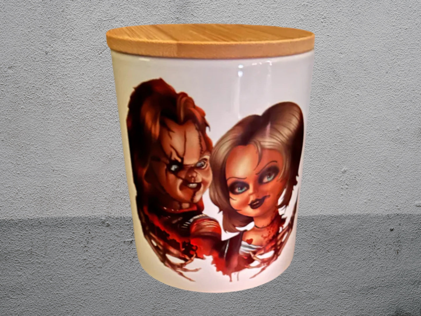 Chucky sublimated candle