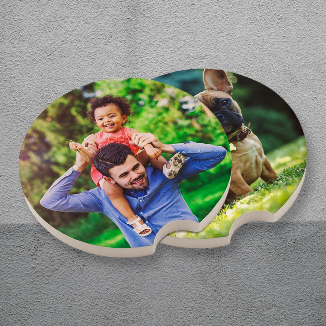 Personalized car coasters, set